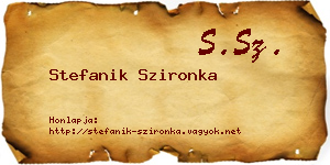 Stefanik Szironka névjegykártya